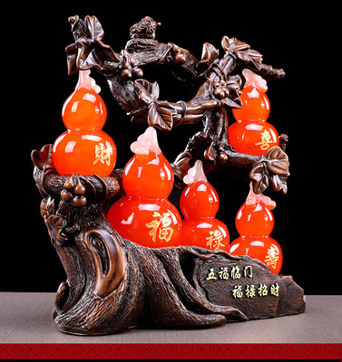 湯河店樹脂仿玉工藝品 招財(cái)葫蘆擺件，點(diǎn)綴家居新風(fēng)尚