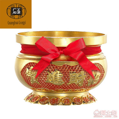 廣化工藝品廠 4寸5寸6寸無耳香爐，銅錢紋飾招財(cái)進(jìn)寶